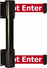 Tensator - 16.64" High x 89" Long x 3" Wide Barrier Dual Line Wall Mount - Steel, Black Powdercoat Finish, Black, Use with 898 Wall Receiver - Exact Industrial Supply