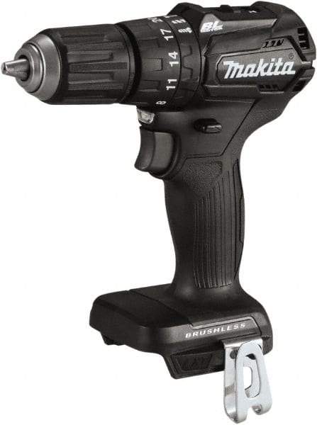 Makita - 18 Volt 1/2" Keyless Chuck Cordless Hammer Drill - 0 to 25,500 BPM, 0 to 1,700 RPM, Reversible - Exact Industrial Supply