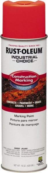 Rust-Oleum - 15 fl oz Orange Marking Paint - Water-Based Formula - Exact Industrial Supply