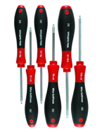 6 Piece - T6; T8; T10; T15; T20; T25mm - Torx SoftFinish® Cushion Grip Screwdriver Set - Exact Industrial Supply