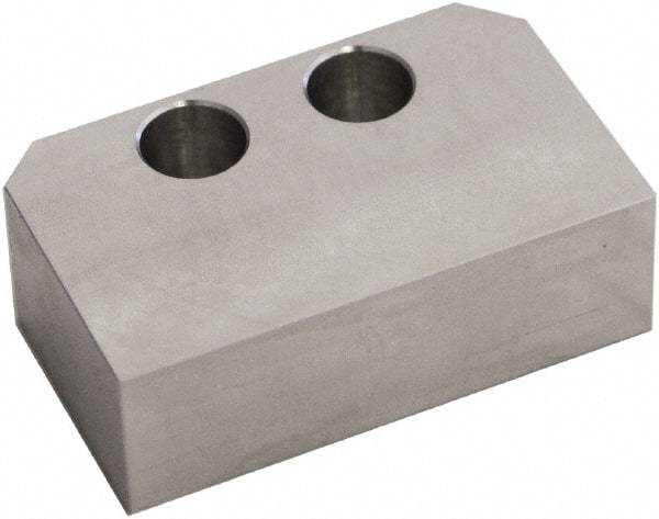 5th Axis - 3" Wide x 1" High x 1.2" Thick, Flat/No Step Vise Jaw - Soft, Steel, Manual Jaw, Compatible with V75100 Vises - Exact Industrial Supply