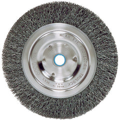 Vortec Pro 6″ Crimped Wire Wheel, .014″ Steel Fill, Medium Face, 5/8″-1/2″ Arbor Hole - Exact Industrial Supply