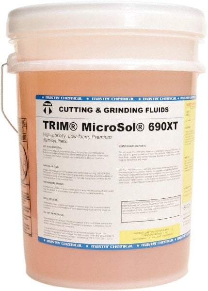Master Fluid Solutions - Trim MicroSol 690XT, 5 Gal Pail Cutting & Grinding Fluid - Semisynthetic, For Machining - Exact Industrial Supply
