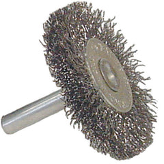 Vortec Pro 3″ Crimped Wire Wheel, Coarse Wire, 1/4″ Stem, Steel Wire - Exact Industrial Supply