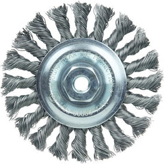 Vortec Pro 4″ Knot Wire Wheel, Standard Twist, .014″ Steel Fill, M10x1.50 Nut - Exact Industrial Supply