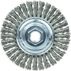 ‎Vortec Pro 4″ Knot Wire Wheel, Stringer Bead Twist, .020″ Steel Fill, 5/8″-11 UNC Nut - Exact Industrial Supply