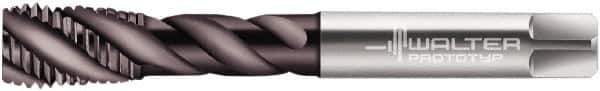 Walter-Prototyp - 5/16-18 UNC 3 Flute 2B Modified Bottoming Spiral Flute Tap - Powdered Metal, Hardlube Finish, 90mm OAL, Right Hand Flute, Right Hand Thread, Series EP2256302 - Exact Industrial Supply