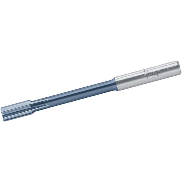 Walter-Titex - 7.98mm Solid Carbide 6 Flute Chucking Reamer - Straight Flute, 8mm Straight Shank, 16mm Flute Length, 100mm OAL - Exact Industrial Supply