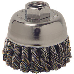 Vortec Pro 3″ Knot Wire Cup Brush, .020″ Steel Fill, 5/8″-11 UNC Nut - Exact Industrial Supply