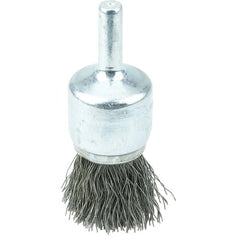 Vortec Pro 3/4″ Crimped Wire End Brush, .0104″ Steel Fill, 1/4″ Stem - Exact Industrial Supply