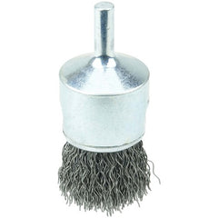 Vortec Pro 1″ Crimped Wire End Brush, .014″ Steel Fill, 1/4″ Stem - Exact Industrial Supply
