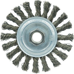 Vortec Pro 4″ Knot Wire Wheel, Cable Twist, X-Coarse Wire, M10x1.50 Nut, Steel Wire - Exact Industrial Supply