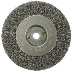 Vortec Pro 4″ Crimped Wire Wheel, .014″ Steel Fill, Narrow Face, 1/2″-3/8″ Arbor Hole - Exact Industrial Supply
