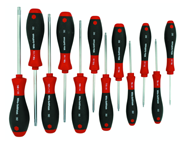 12 Piece - T5; T6; T7; T8; T9; T10; T15; T20; T25; T27; T30; T40 - Torx SoftFinish® Cushion Grip Screwdriver Set - Exact Industrial Supply