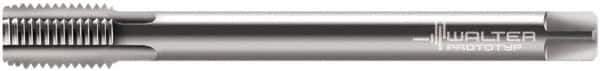 Walter-Prototyp - M10x1.00 Metric Fine 6HX 4 Flute Bright Finish Solid Carbide Straight Flute Machine Tap - Bottoming, Right Hand Thread, 140mm OAL, 20mm Thread Length, Oversize, Through Coolant - Exact Industrial Supply