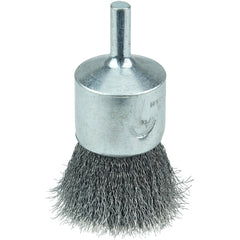 Vortec Pro 1″ Crimped Wire End Brush, .006″ Steel Fill, 1/4″ Stem - Exact Industrial Supply