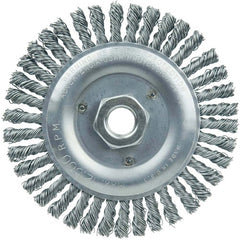 Vortec Pro 5″ Knot Wire Wheel, Stringer Bead Twist, .020″ Steel Fill, 5/8″-11 UNC Nut - Exact Industrial Supply