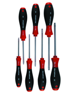 7 Piece - T7s; T8s; T9s; T10s; T15s; T20s; T25s Security - Torx SoftFinish® Cushion Grip Screwdriver Set - Exact Industrial Supply