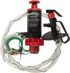 GoatThroat Pumps - 3/8" Outlet, 4 GPM, Polypropylene Hand Operated Transfer Pump - 56" OAL, For up to 55 Gal Drums, For Class I & II Flammable & Combustible Liquids - Exact Industrial Supply