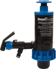 GoatThroat Pumps - 3/8" Outlet, 4 GPM, Polypropylene Hand Operated Transfer Pump - 56" OAL, For up to 55 Gal Drums, For Antifreeze, Caustics, Light Weight Liquids, Wetting Agents & Soaps - Exact Industrial Supply