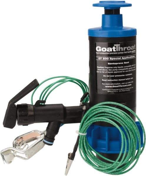 GoatThroat Pumps - 3/8" Outlet, 4 GPM, Polypropylene Hand Operated Transfer Pump - 56" OAL, For up to 55 Gal Drums, For Class I & II Flammable & Combustible Liquids - Exact Industrial Supply