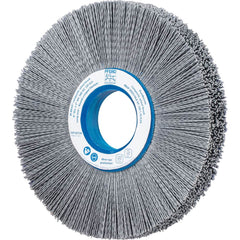 PFERD - Wheel Brushes; Outside Diameter (Inch): 8 ; Wire Type: Crimped; Round ; Fill Material: Nylon; Silicon Carbide ; Trim Length (Inch): 2-1/4 ; Filament Wire Diameter Range: 0.0300 & Above ; Maximum RPM: 3600.000 - Exact Industrial Supply