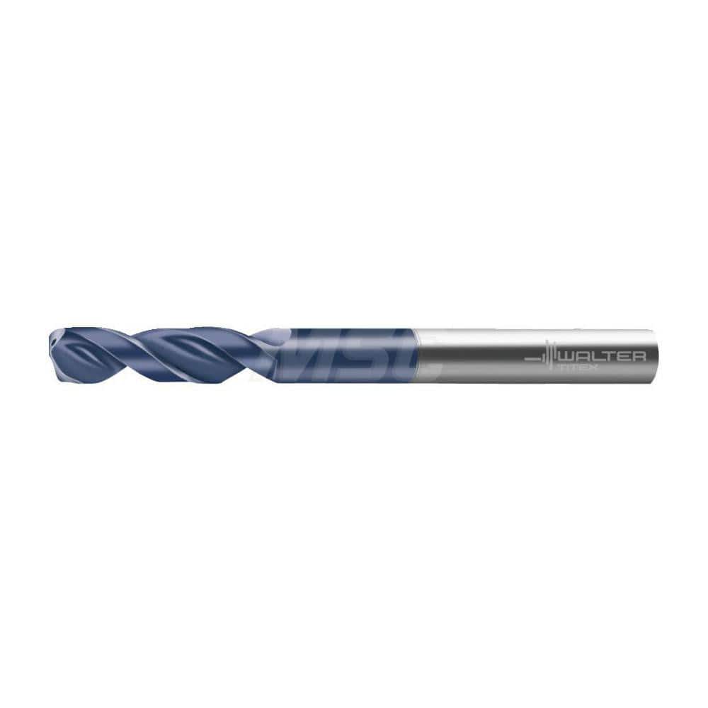 Screw Machine Length Drill Bit: 0.5625″ Dia, 150 °, Solid Carbide Coated, Right Hand Cut, Spiral Flute, Straight-Cylindrical Shank, Series A6181TFT