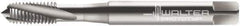 Walter-Prototyp - M4x0.70 Metric 3 Flute 6G Modified Bottoming Spiral Flute Tap - Cobalt, Bright Finish, 63mm OAL, Right Hand Flute, Right Hand Thread, Series 20430 - Exact Industrial Supply