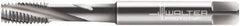 Walter-Prototyp - M6x1.00 Metric 3 Flute 6H Modified Bottoming Spiral Flute Tap - Cobalt, Bright Finish, 80mm OAL, Right Hand Flute, Right Hand Thread, Series 2041210 - Exact Industrial Supply