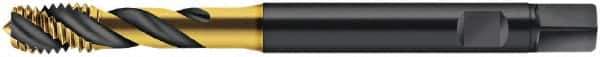Walter-Prototyp - M5x0.80 Metric 3 Flute 6HX Modified Bottoming Spiral Flute Tap - Cobalt, TiN Finish, 70mm OAL, Right Hand Flute, Right Hand Thread, Series S2051315 - Exact Industrial Supply