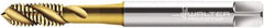Walter-Prototyp - M8x1.25 Metric 3 Flute 7G Modified Bottoming Spiral Flute Tap - Cobalt, TiN Finish, 90mm OAL, Right Hand Flute, Right Hand Thread, Series P2054905 - Exact Industrial Supply