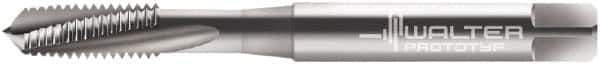 Walter-Prototyp - M6x1.00 Metric 3 Flute 6H Plug Spiral Flute Tap - Cobalt, Bright Finish, 80mm OAL, Right Hand Flute, Right Hand Thread, Series 20411 - Exact Industrial Supply