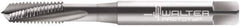Walter-Prototyp - M6x1.00 Metric 3 Flute 6H Plug Spiral Flute Tap - Cobalt, Bright Finish, 80mm OAL, Right Hand Flute, Right Hand Thread, Series 20411 - Exact Industrial Supply