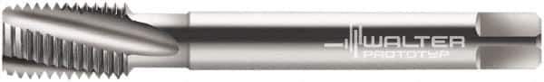 Walter-Prototyp - M10x1.00 Metric Fine 3 Flute 6G Modified Bottoming Spiral Flute Tap - Cobalt, Bright Finish, 90mm OAL, Right Hand Flute, Right Hand Thread, Series 21480 - Exact Industrial Supply