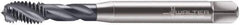 Walter-Prototyp - M6x1.00 Metric 3 Flute 6H Modified Bottoming Spiral Flute Tap - Cobalt, TiCN Finish, 80mm OAL, Right Hand Flute, Right Hand Thread, Series 7051776 - Exact Industrial Supply