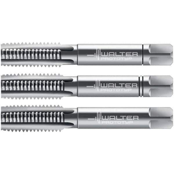 Walter-Prototyp - M16x2.00 Metric, 4 Flute, Modified Bottoming, Plug & Taper, Bright Finish, High Speed Steel Tap Set - Right Hand Cut, 80mm OAL, 63/64" Thread Length, 6H Class of Fit, Series 30060 - Exact Industrial Supply
