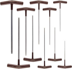 Paramount - 10 Piece T-Handle Cushion Grip Ball End Hex Key Set - Hex Range 3/32 to 3/8", Protanium High Torque Steel - Exact Industrial Supply