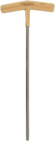 Paramount - 6mm Hex, T-Handle Cushion Grip, Ball End Hex Key - 10-1/2" OAL, Protanium High Torque Steel, Metric System of Measurement - Exact Industrial Supply