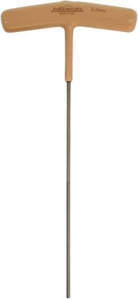 Paramount - 2.5mm Hex, T-Handle Cushion Grip, Hex Key - 6-51/64" OAL, Protanium High Torque Steel, Metric System of Measurement - Exact Industrial Supply