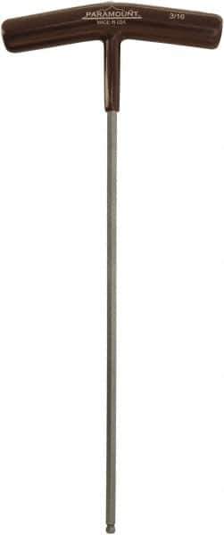 Paramount - 3/16" Hex, T-Handle Cushion Grip, Ball End Hex Key - 9-51/64" OAL, Protanium High Torque Steel, Inch System of Measurement - Exact Industrial Supply