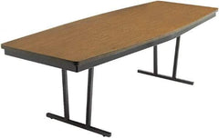 Barricks - 36" Long x 96" Wide x 30" High, Folding Table - Walnut & Black - Exact Industrial Supply