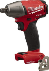 Milwaukee Tool - 1/2" Drive 18 Volt Pistol Grip Cordless Impact Wrench & Ratchet - 2,500 RPM, 0 to 3,200 BPM, 220 Ft/Lb Torque, Lithium-Ion Batteries Not Included - Exact Industrial Supply