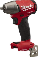 Milwaukee Tool - 3/8" Drive 18 Volt Pistol Grip Cordless Impact Wrench & Ratchet - 2,500 RPM, 0 to 3,200 BPM, 210 Ft/Lb Torque, Lithium-Ion Batteries Not Included - Exact Industrial Supply