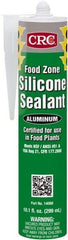 CRC - 10.1 oz Cartridge Silver Hydroxy-Terminated Polydimethylsiloxane/Silica Food Grade Silicone Sealant - -70 to 400°F Operating Temp, 60 min Tack Free Dry Time, 24 hr Full Cure Time - Exact Industrial Supply