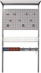 Triton - 33" Long Gray Pegboard Wall Mounted Storage - For Use with LocBoards, LocHook Assts, Wire Shelves, Wire Baskets, Hanging Bins & Mounting Hardware - Exact Industrial Supply