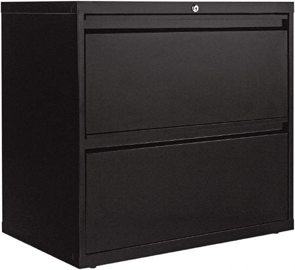 ALERA - 30" Wide x 28.38" High x 19-1/4" Deep, 2 Drawer Lateral File - Steel, Black - Exact Industrial Supply