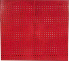 Triton - 24" Wide x 42-1/2" High Industrial Steel Tool Peg Board System - 2 Panels, Steel with Epoxy Coating, Red - Exact Industrial Supply