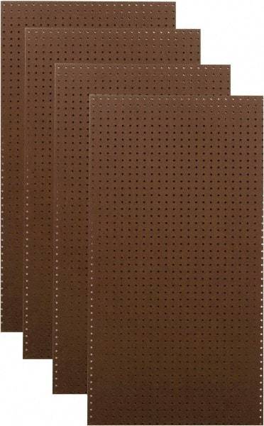Triton - 24" Wide x 48" High Peg Board Storage Board - 4 Panels, Hardboard, Brown - Exact Industrial Supply