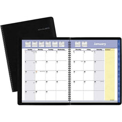 AT-A-GLANCE - 12 Sheet, 8-1/4 x 10-7/8", Monthly Planner - Black - Exact Industrial Supply