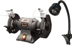 Jet - 10" Wheel Diam x 1" Wheel Width, 1-1/2 hp Grinder - 1" Arbor Hole Diam, 1 Phase, 1,720 Max RPM, 115 Volts - Exact Industrial Supply